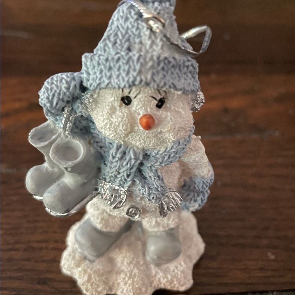 Snowman Ice Skater Christmas Ornament